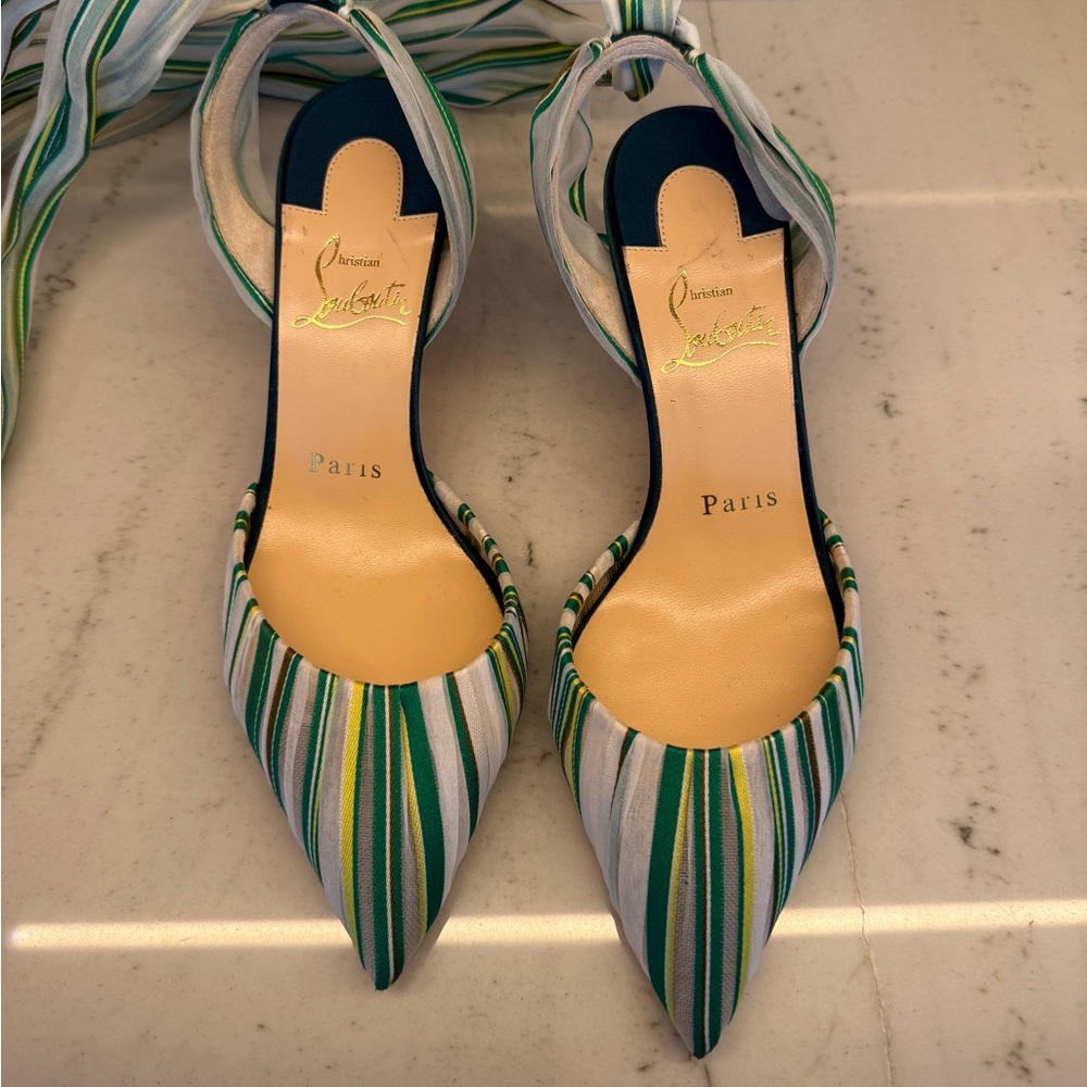 Christian Louboutin Noor 55 D'Orsay/Slingback Wraparound Pumps NWOB size 35/5